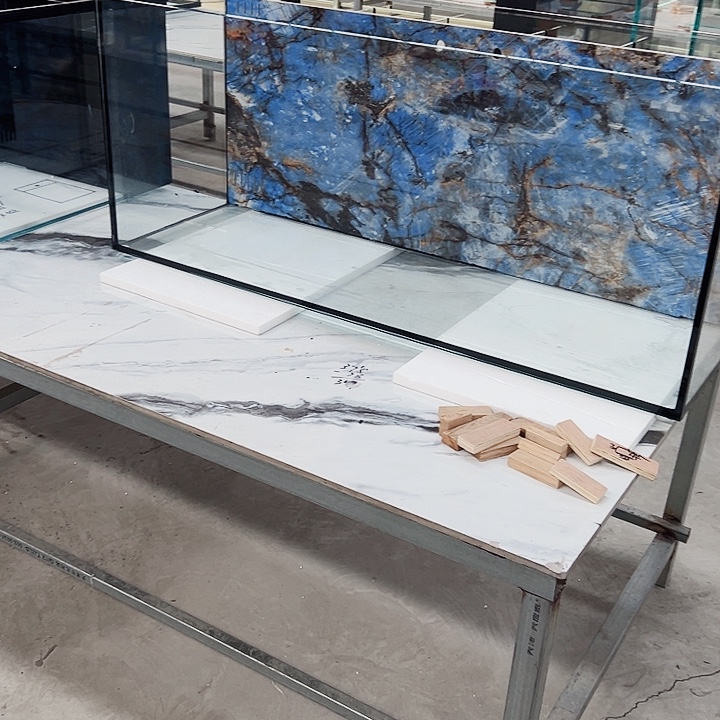 滚***尘玻璃1205050岩板背双马玻璃推拉圈套