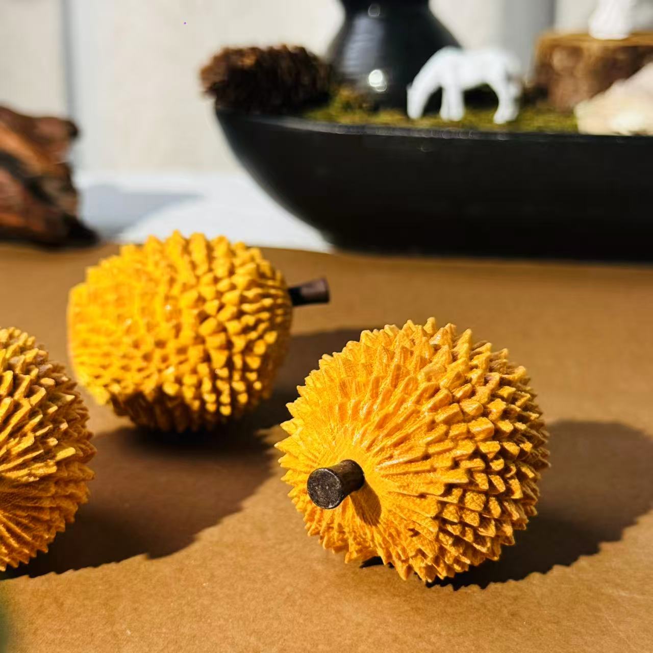 黄金檀榴莲摆件手把件