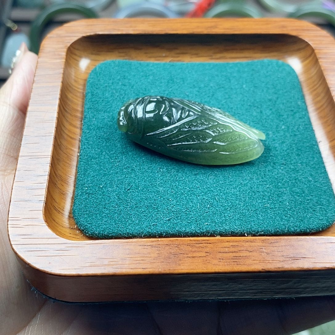和田玉未镶嵌颈饰玉蝉