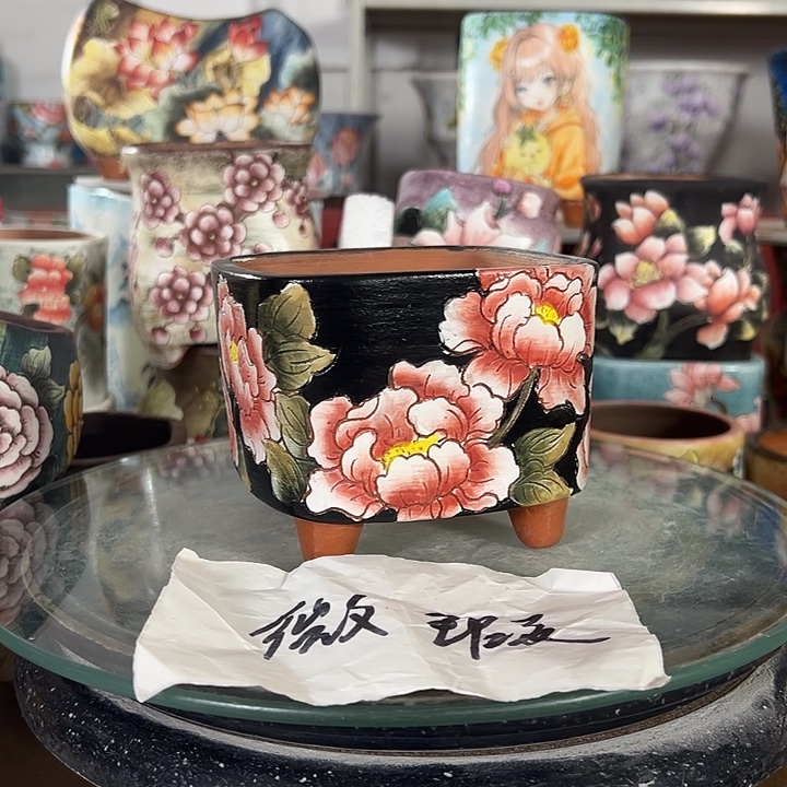 满38包邮 景德镇幸运花盆