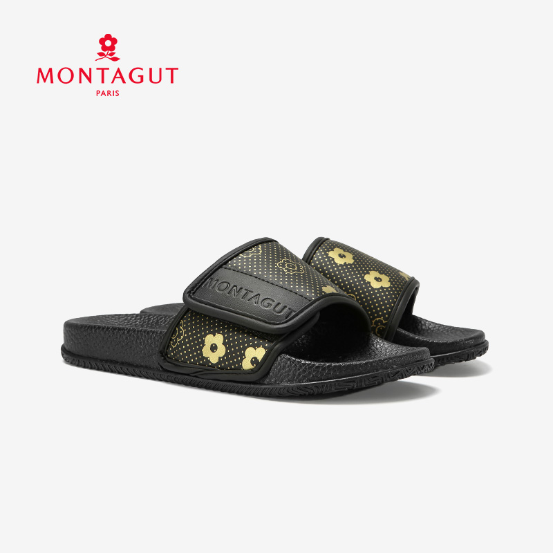 Montagut/梦特娇拖鞋男士夏季防滑舒适魔术贴家用凉拖鞋女经典