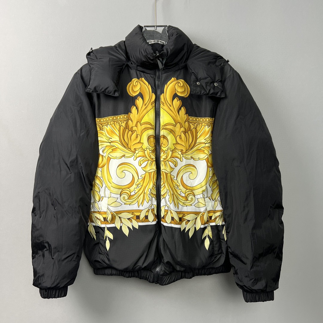 全新未使用 VERSACE/范思哲 男士巴洛克印花棉服双面可穿/V20400