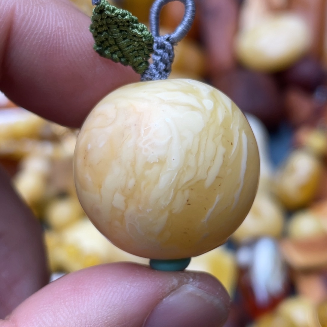 蜜蜡颈饰未镶嵌蜜蜡吊坠 微粉