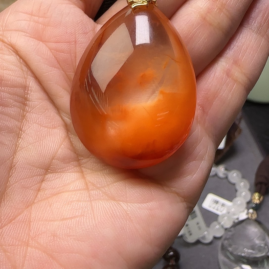 水晶吊坠18K金镶嵌JP37304成