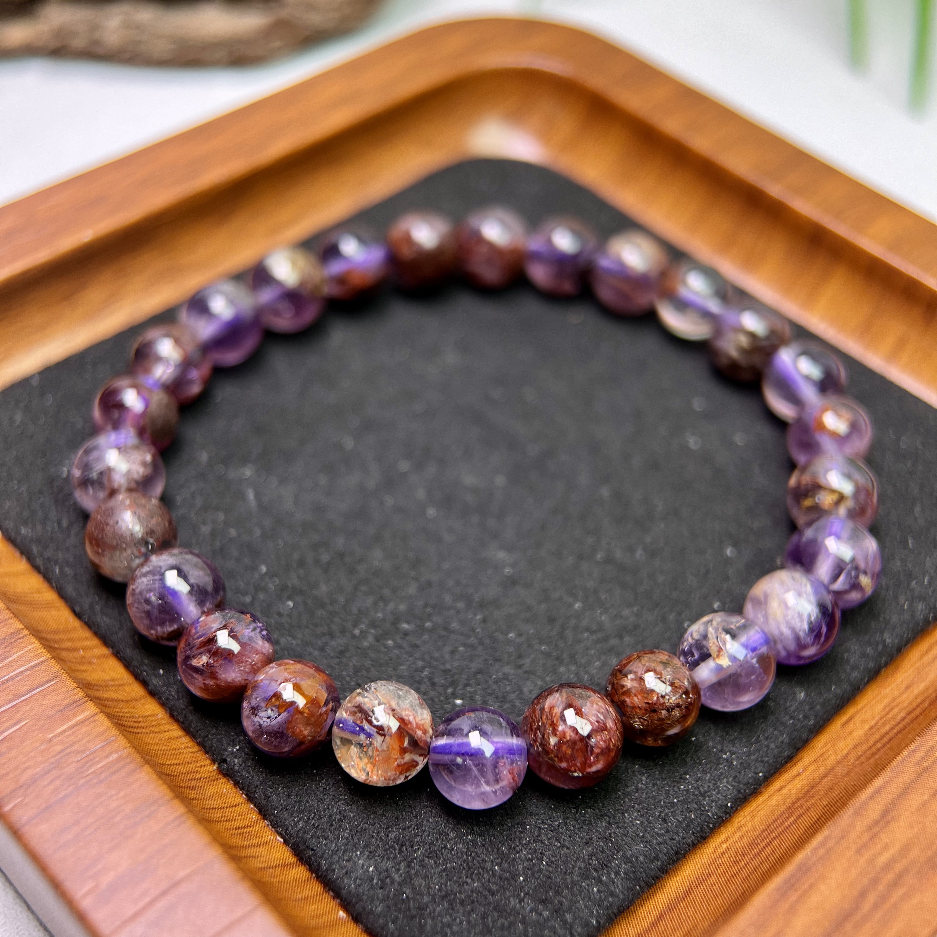 九紫离火紫幽灵 水晶手串7-15mm合集+ FX-5673 (微量天然晶洞)