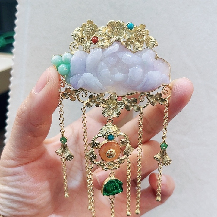 翡翠颈饰未镶嵌吊坠待编织