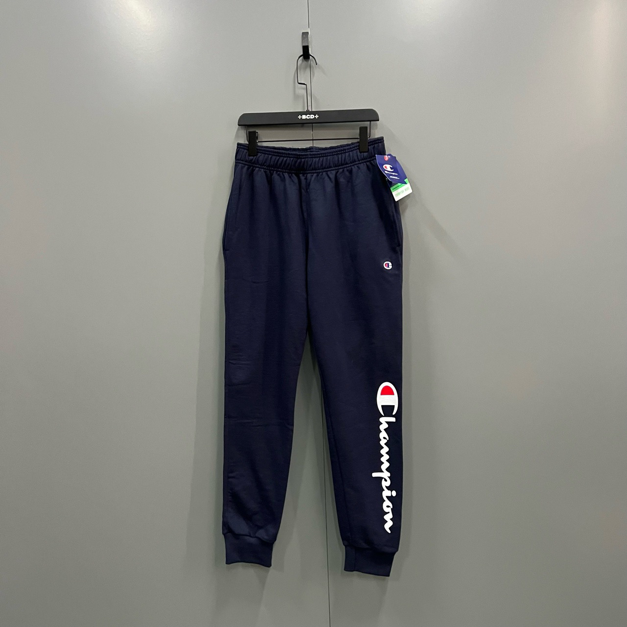 99新 Champion （bb）208 藏青色草写印花长裤 M码/吊牌 bc012555