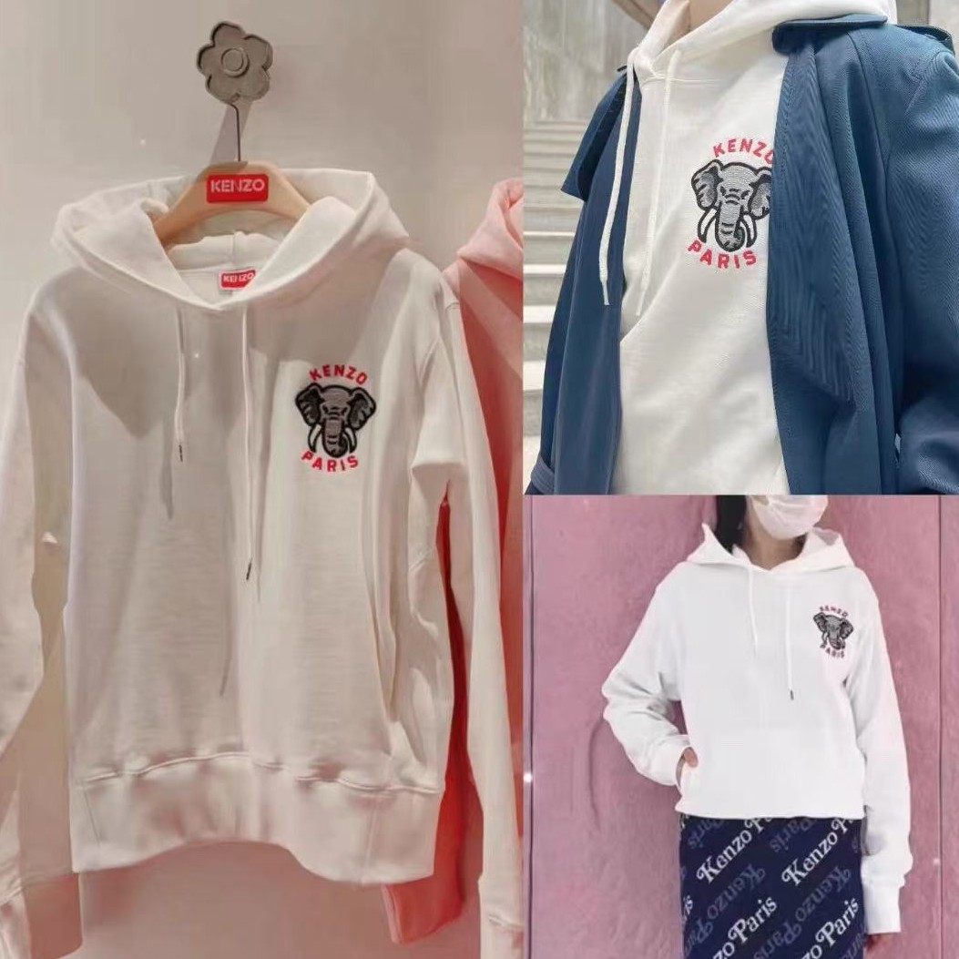 未使用 KENZO/肯佐 刺绣小象女士连帽卫衣