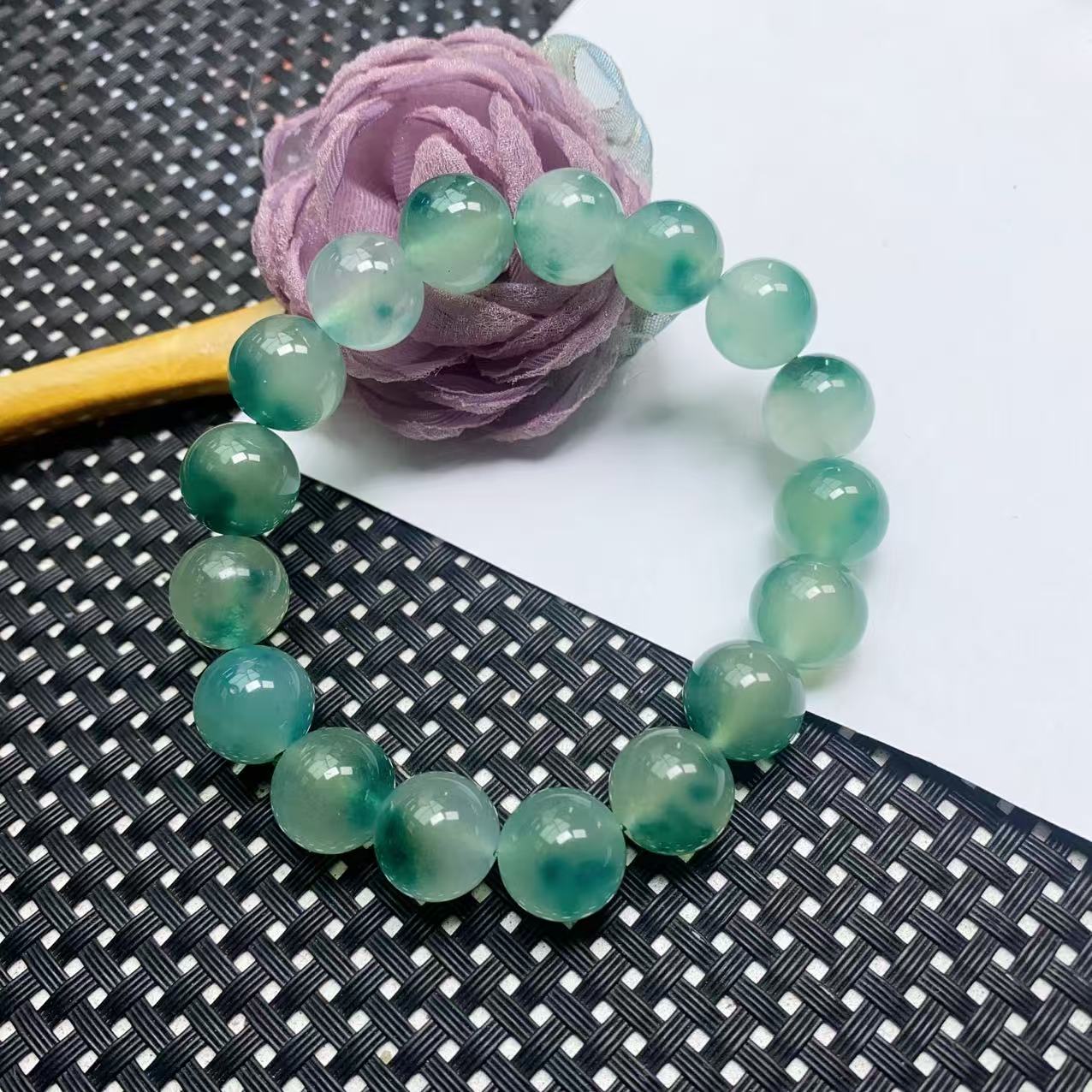 [石矿]A481绿花系手链12M