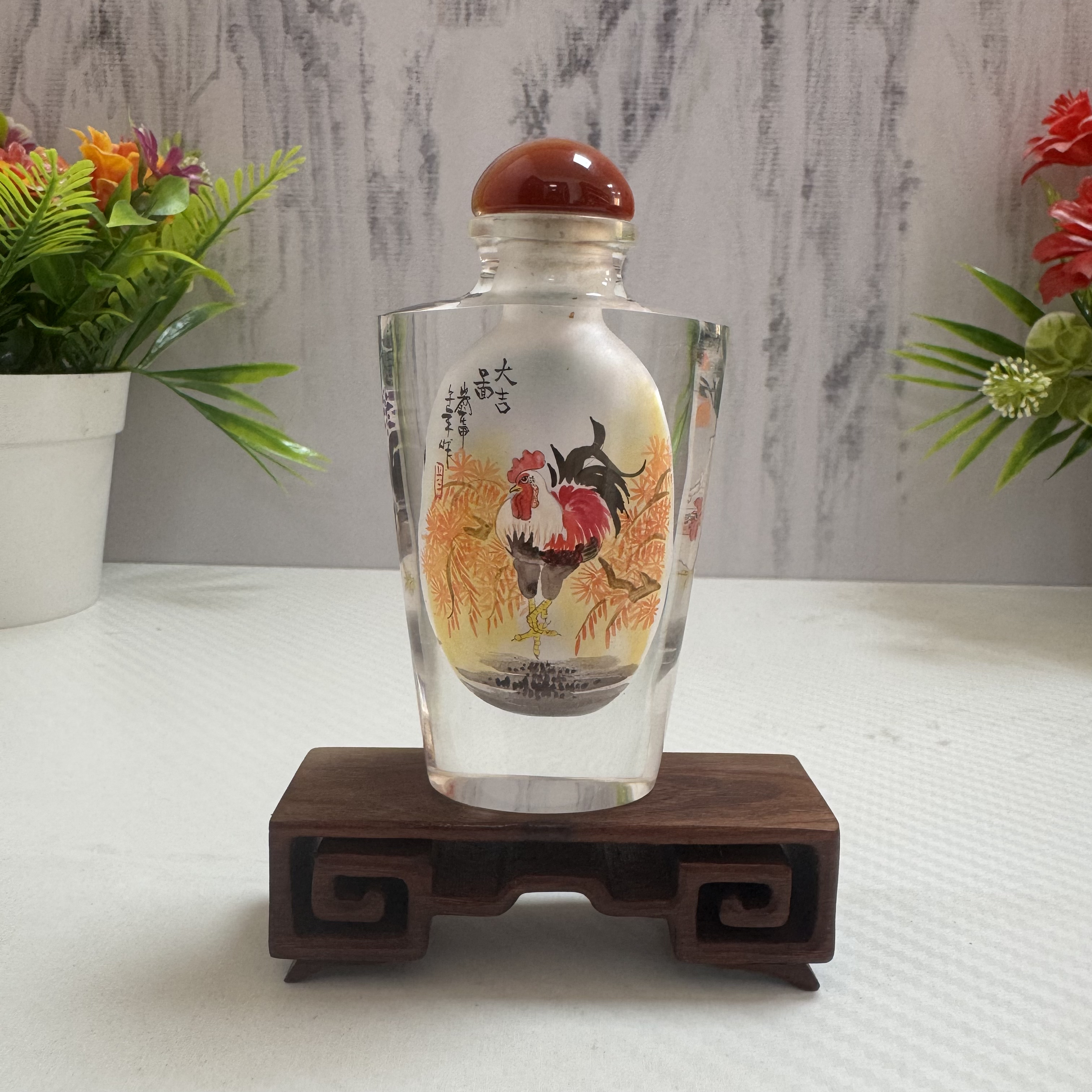 【宫廷匠人】内画鼻烟壶元宝型生肖鸡送领导亲朋好友家庭摆件小礼品