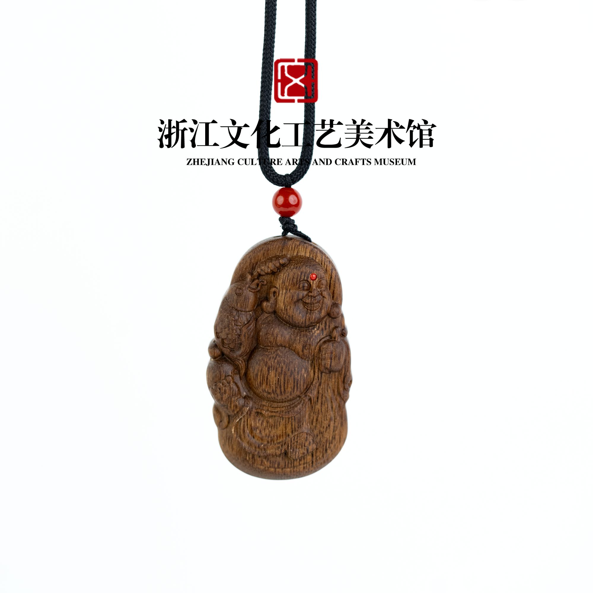 C430 ［好运来］越南老惠安蜜结黄奇楠弥勒佛雕件-HJ