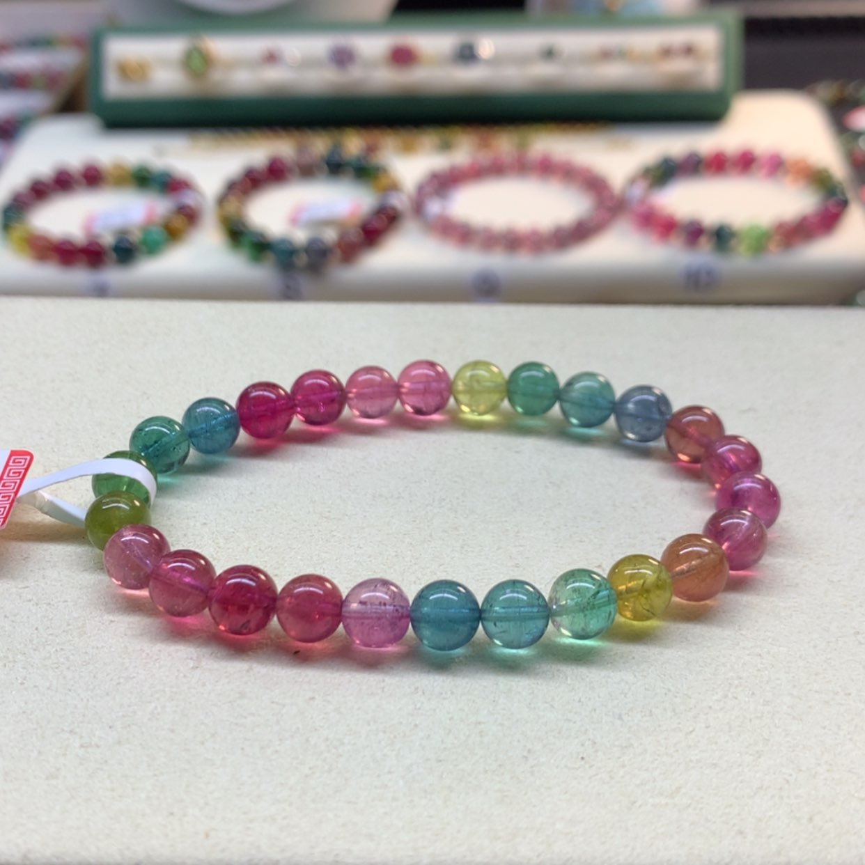 【闪购商品】碧玺手串未镶嵌荧光色7mm