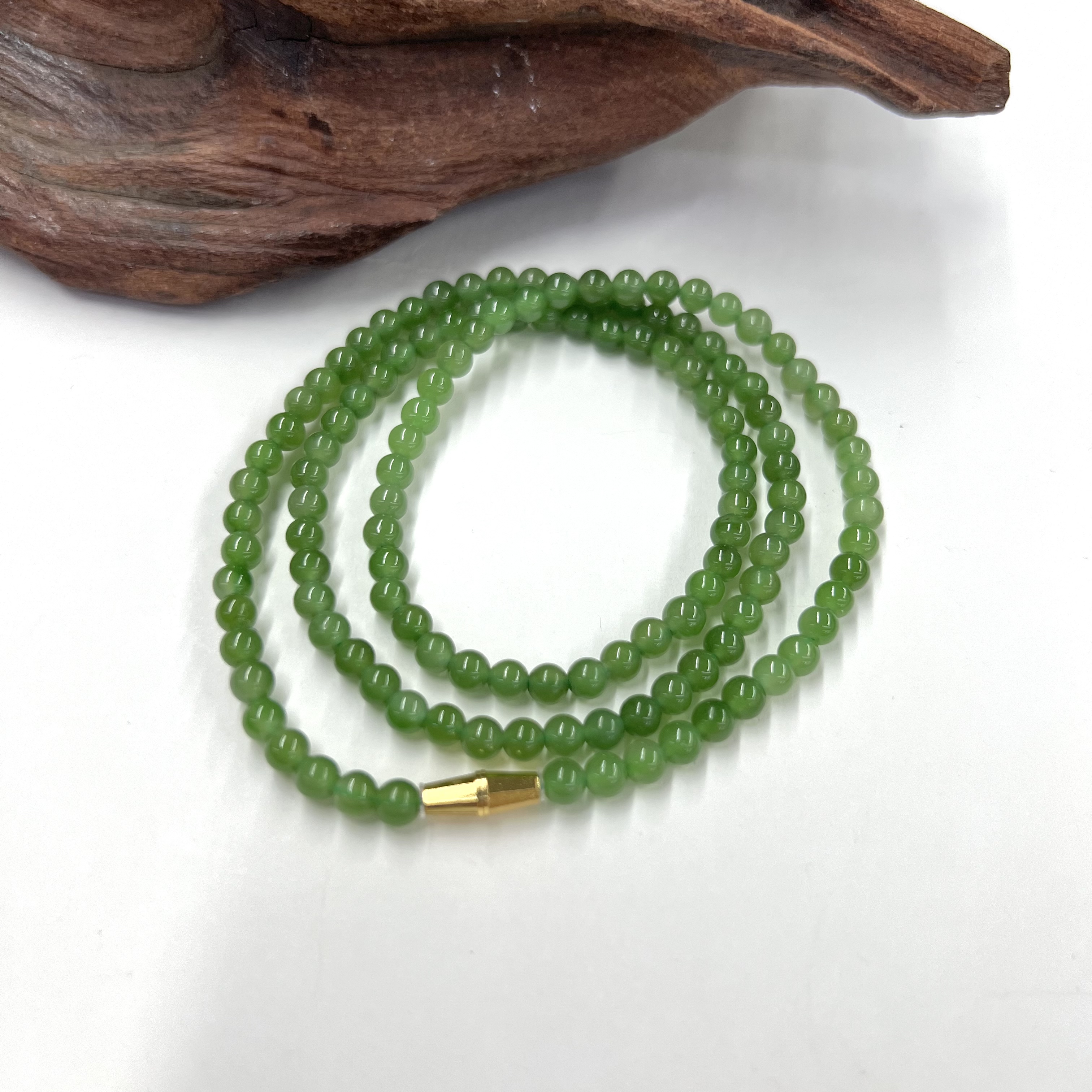 【小宝珠宝】16 S2387-和田玉DIY项链-多样性发一件-约4mm