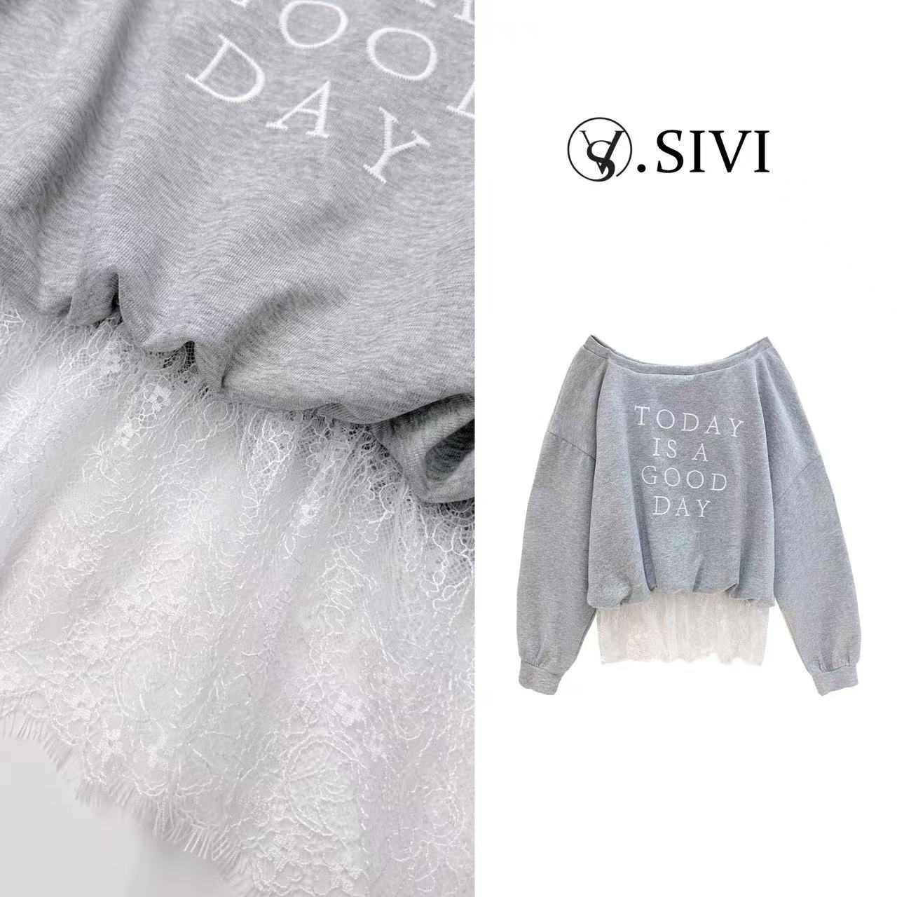 熙薇【纷纷扬扬】2025早春新款休闲拼接卫衣时尚百搭上衣H1136