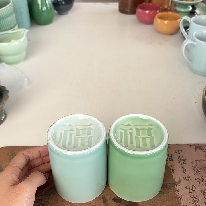 龙泉云间青瓷小米茶器