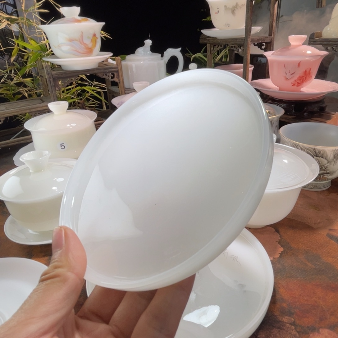 ****.冰晶璞玉釉烧壶承手绘桂花