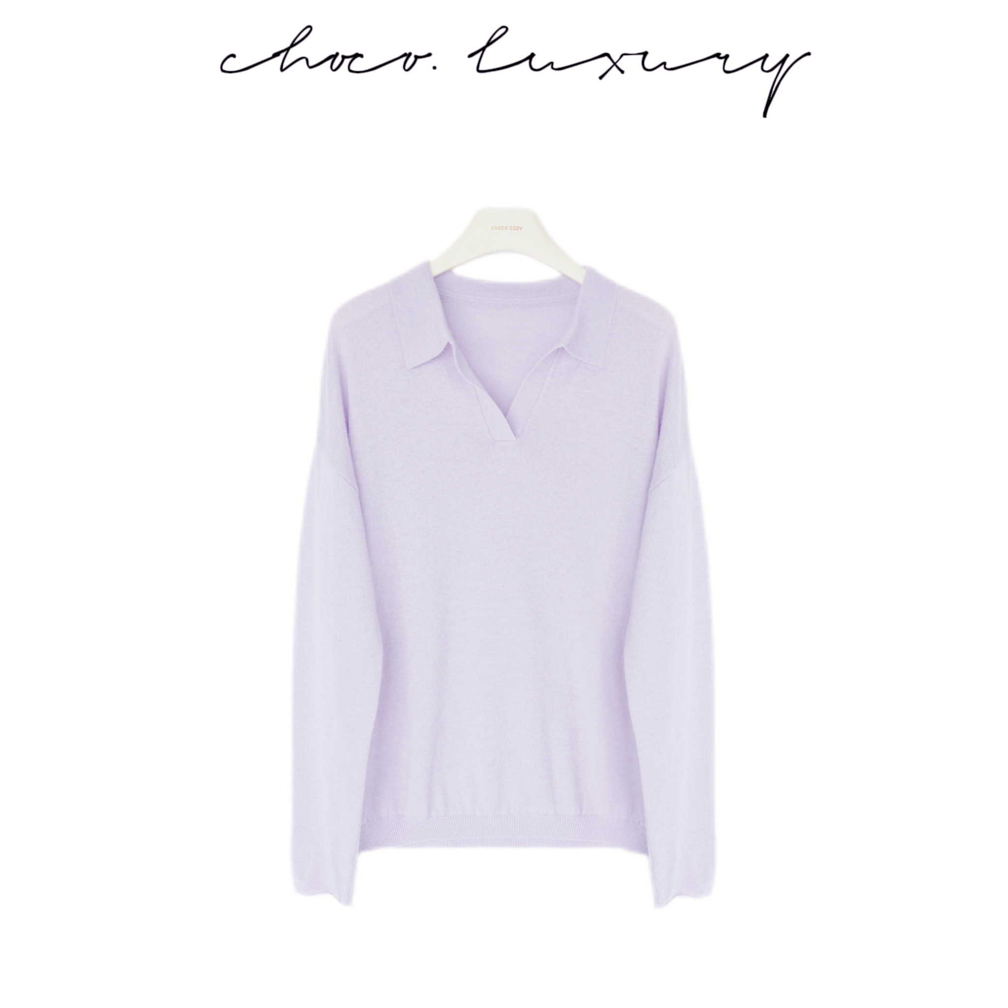 CHOCO【慵懒宣言】极简POLO翻领 超细纱 高智感毛衣D3330