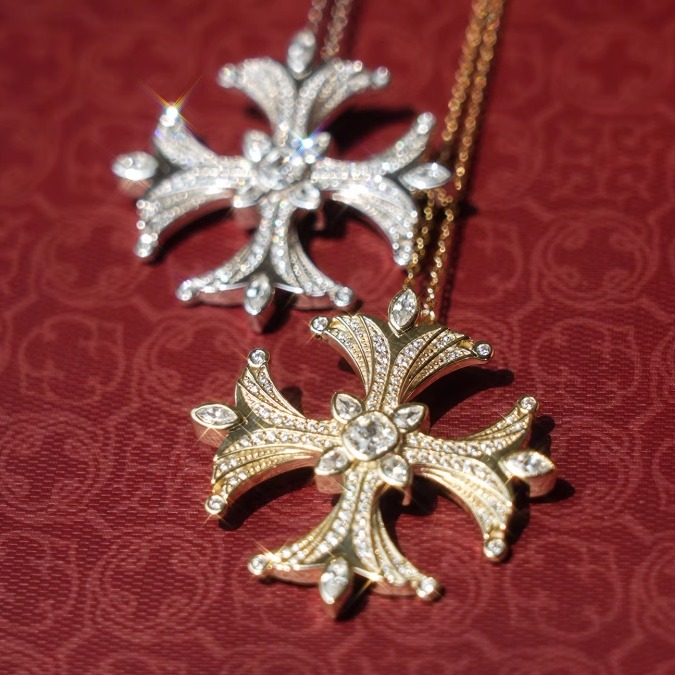 坠链均925银锆石 GLACIERBOY丨R.C.LrisX-PavéPendant鸢尾