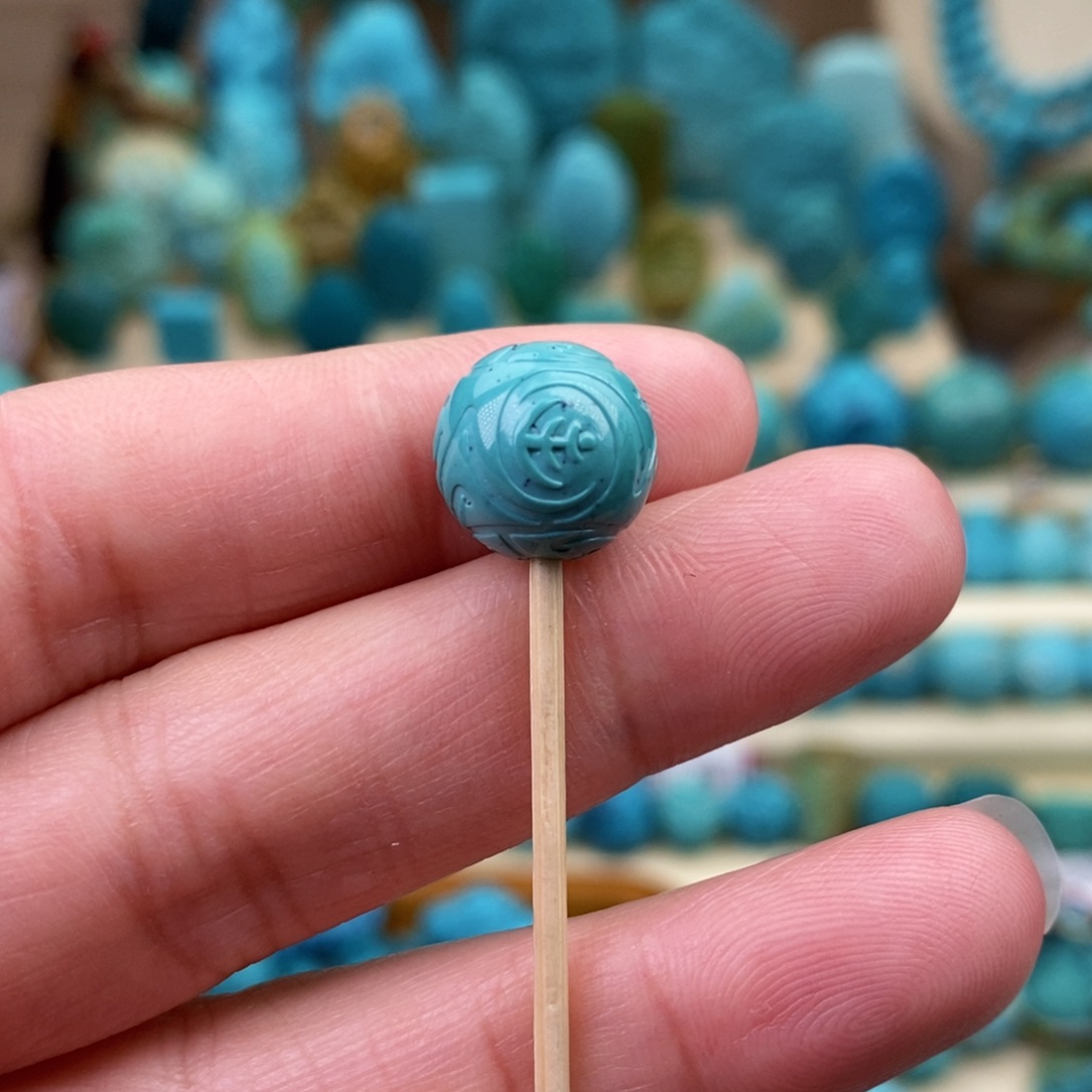 绿松石珠宝奇石未镶嵌11.5mm