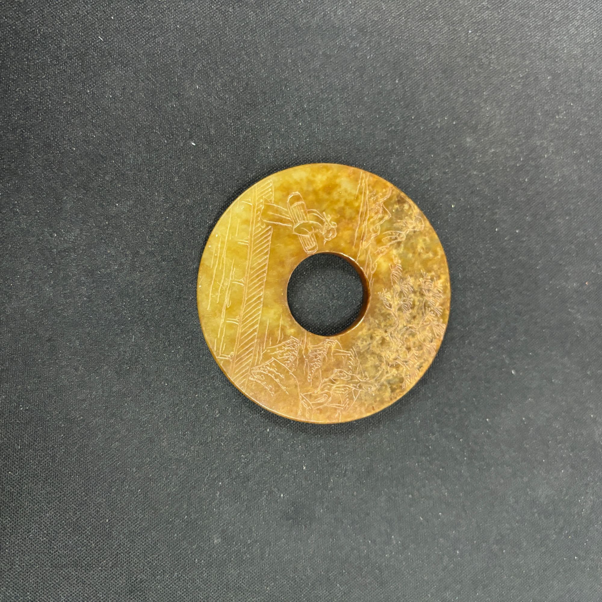 清代和田玉山水诗文壁-NX