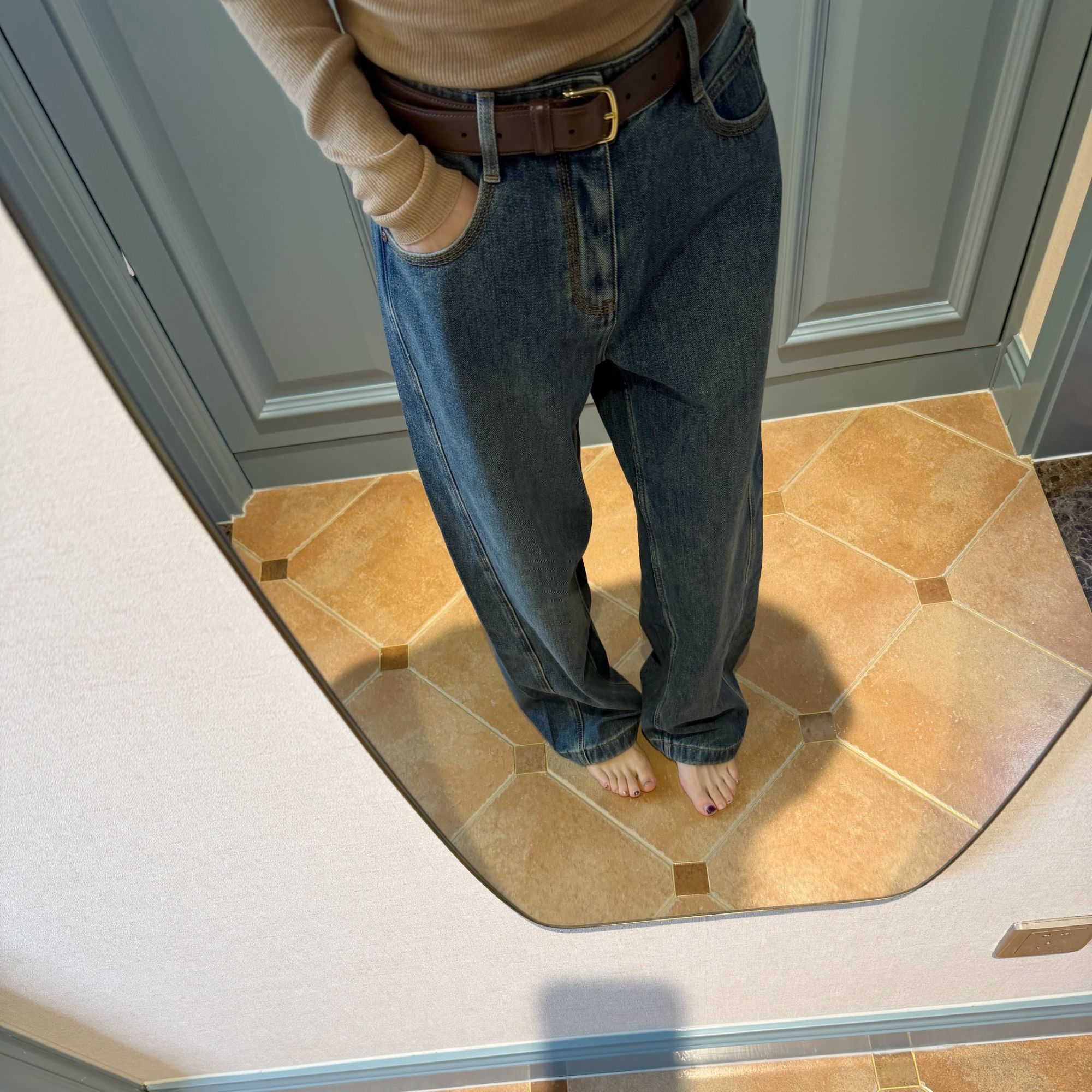 LLUJ璐璐【弯刀发热牛仔】  修饰腿型的复古裤子，绝绝子