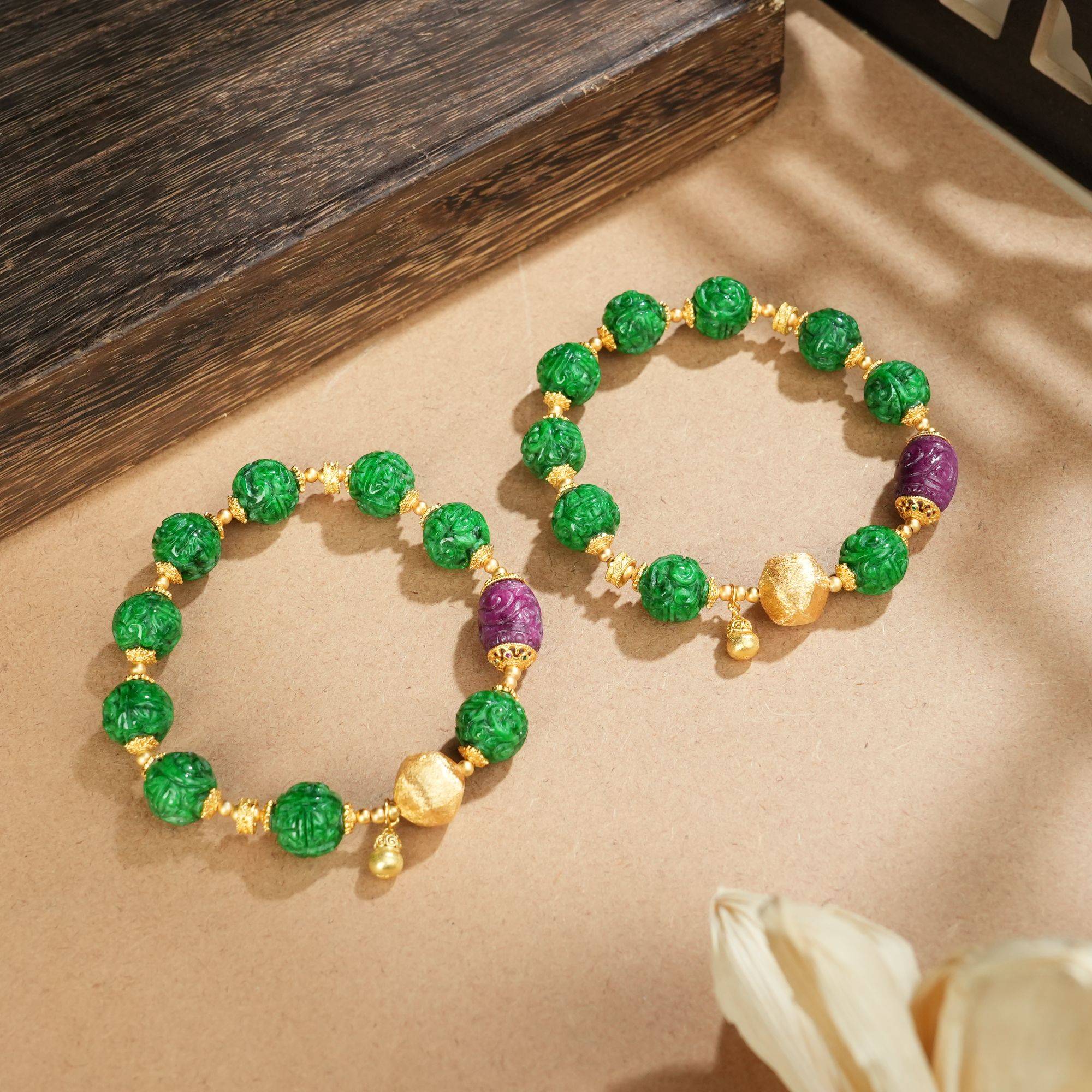 R*翡翠雕刻圆珠手串10+@ZTG14122701@多样性发其一