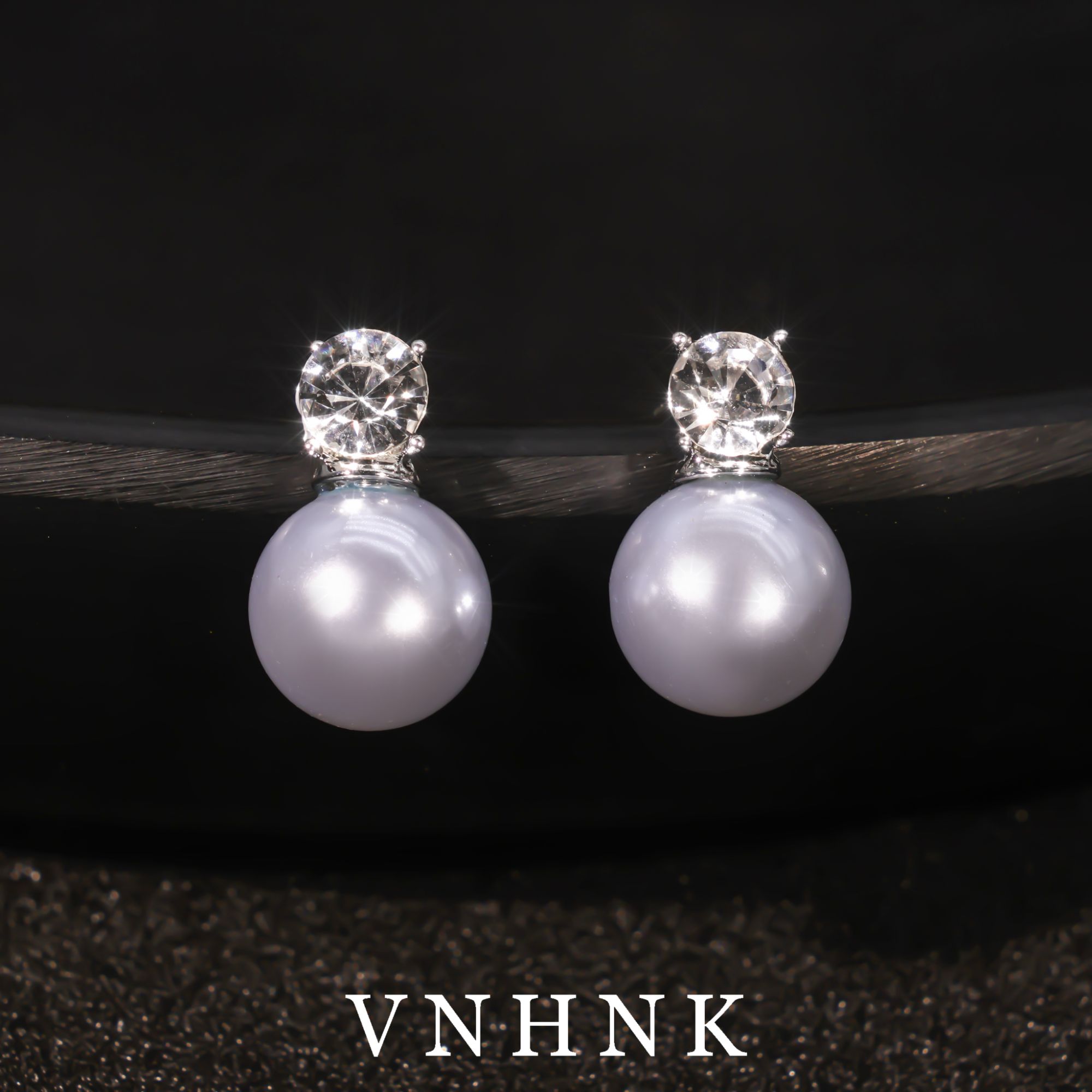 铜合金仿珍珠耳饰 美可儿  F101  银色（12mm）时尚气质耳环