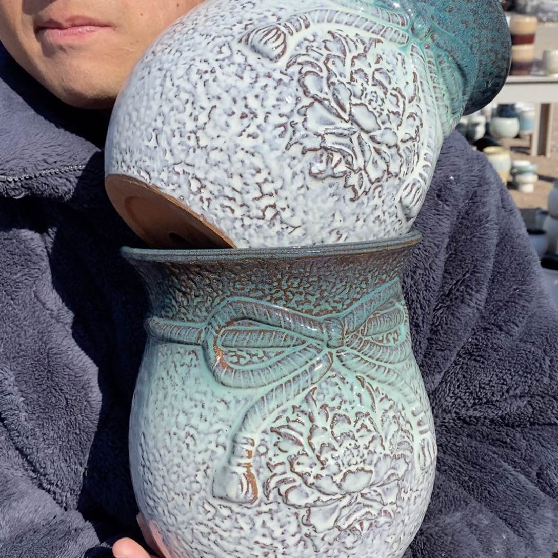 红陶杨杨花盆0209-1026