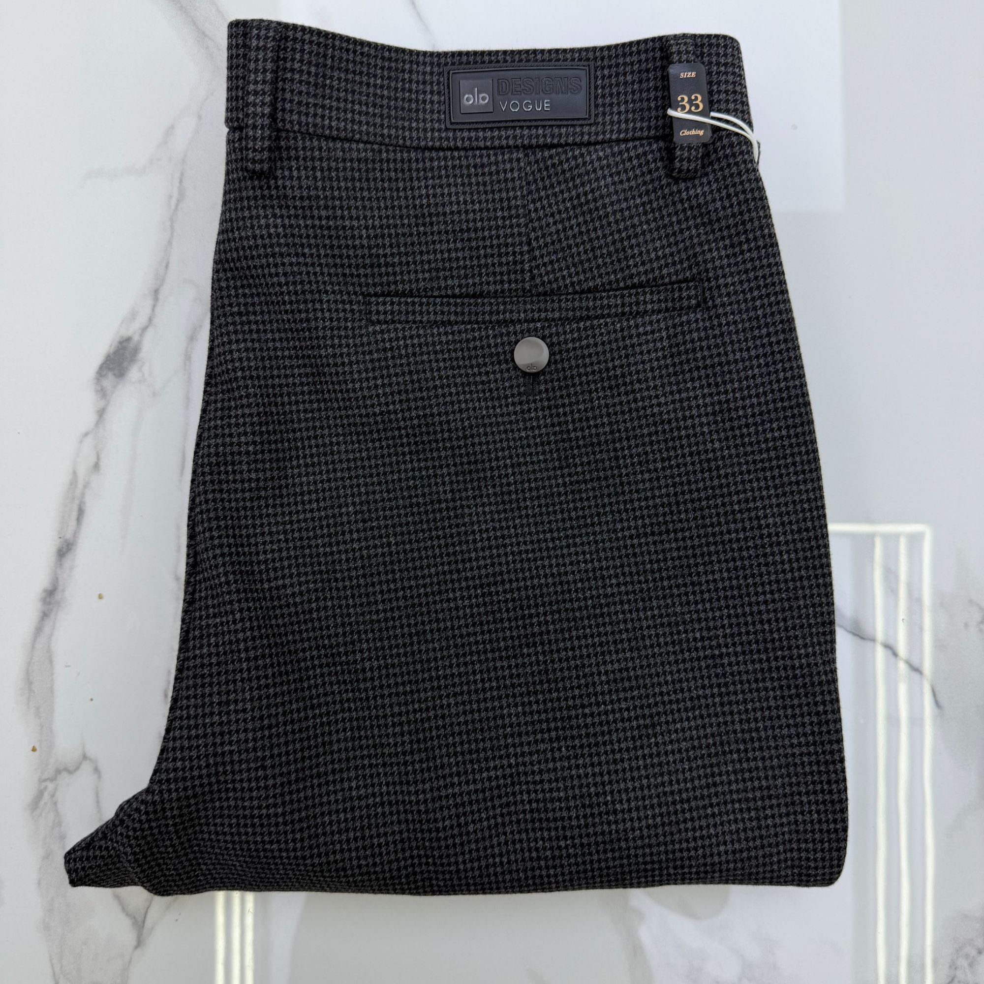 纽扣秋冬长裤夏季水洗直筒简约商务牛仔腰Y9738-2