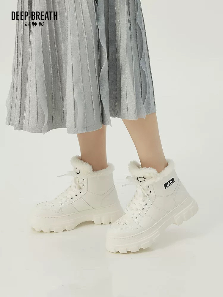 不退不换DEEP BREATH深呼吸女鞋休闲短靴温暖毛绒中帮靴AX12241