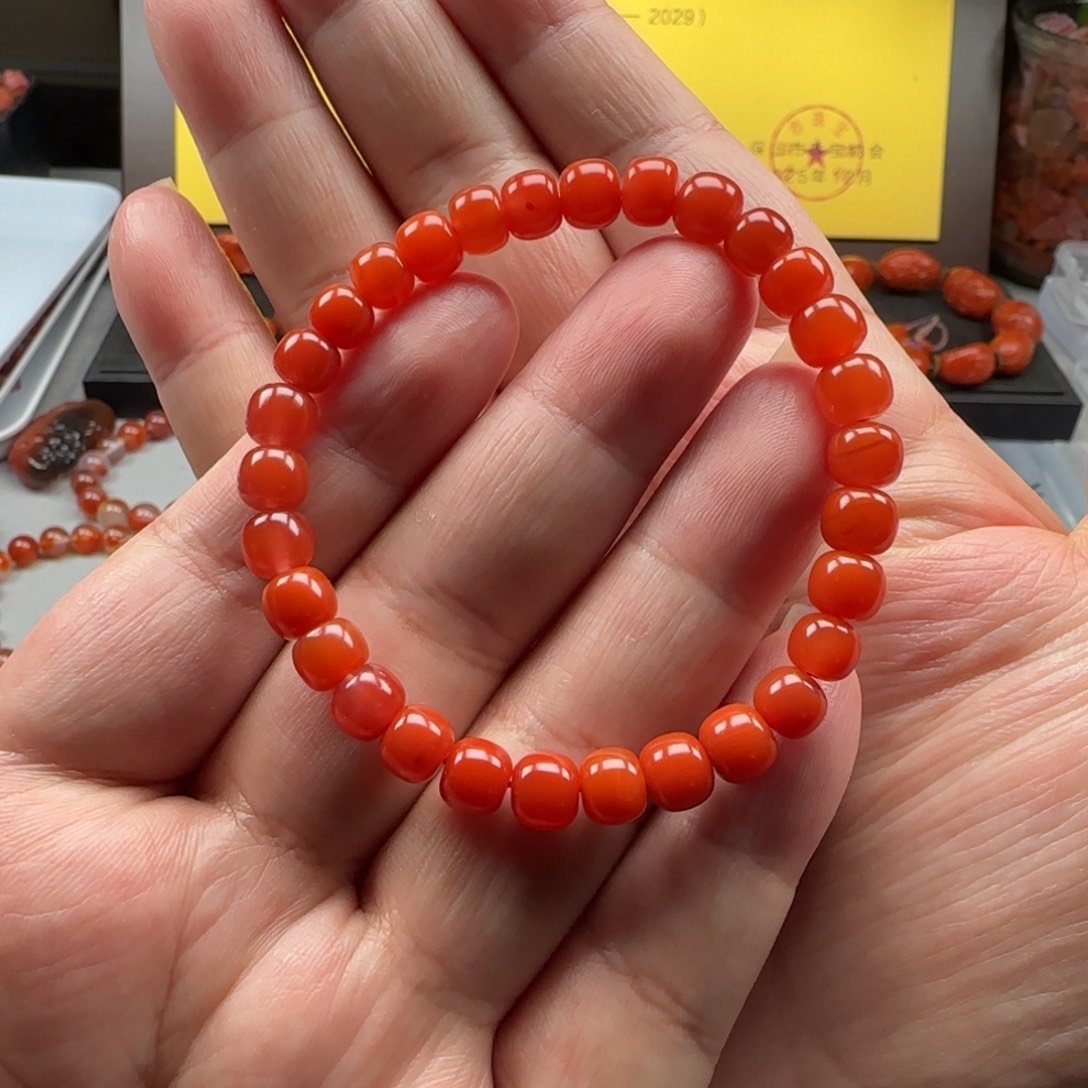 南红玛瑙未镶嵌7➕老型手串
