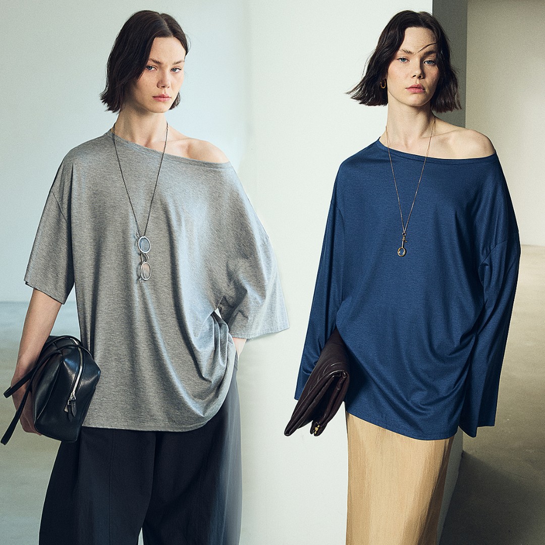 开间/口碑强推限量 日本进口埃及长绒棉轻薄软糯显瘦一字领斜肩T