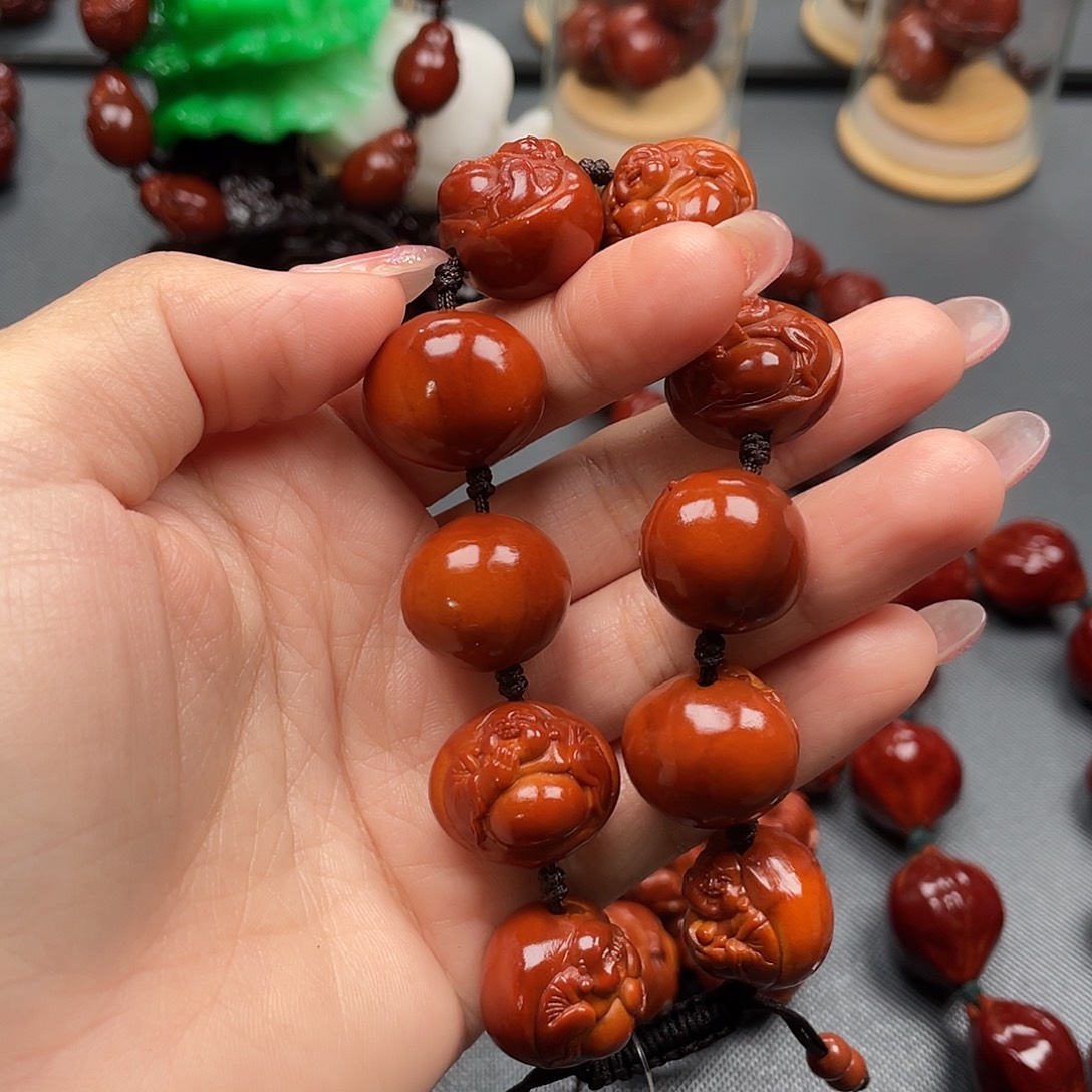 三***童橄榄核手串弥勒手串