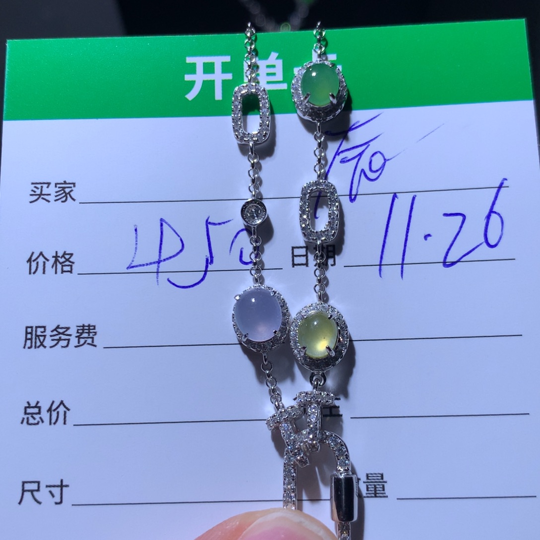 辰***翠翡翠银S925镶嵌耳饰