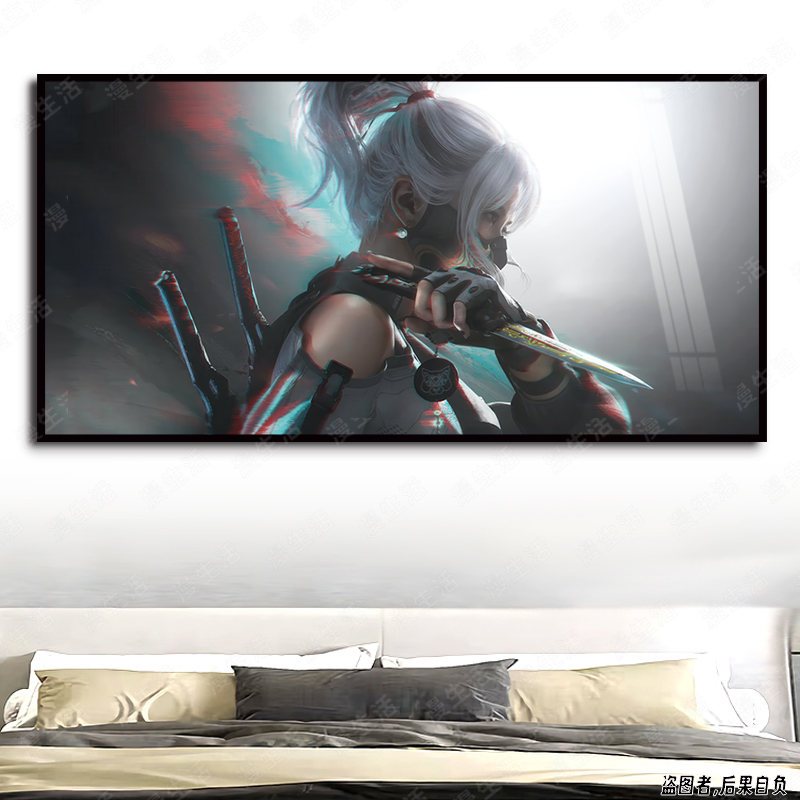 三角洲行动装饰画电竞酒店网卧室咖客厅壁画高清弹射装饰挂画