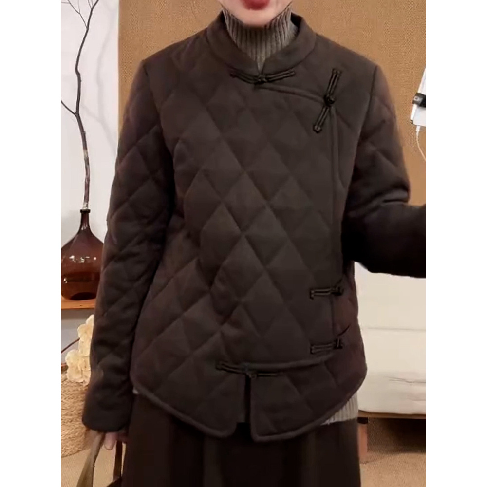 中式盘扣复古国风棉服外套2025冬季新款时尚洋气百搭保暖棉袄棉衣