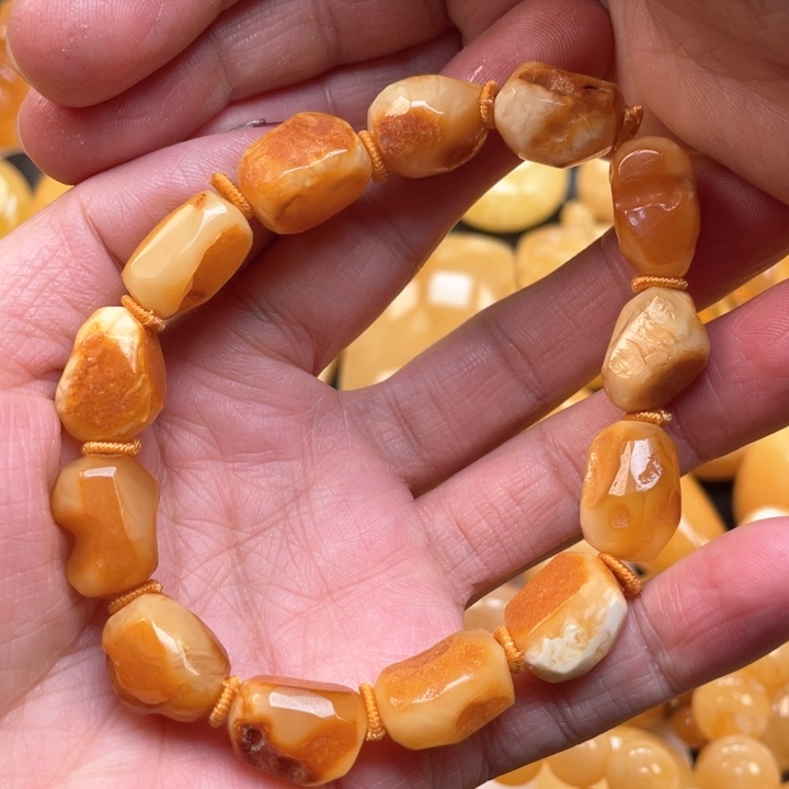 蜜蜡裸石未镶嵌蜜蜡手串