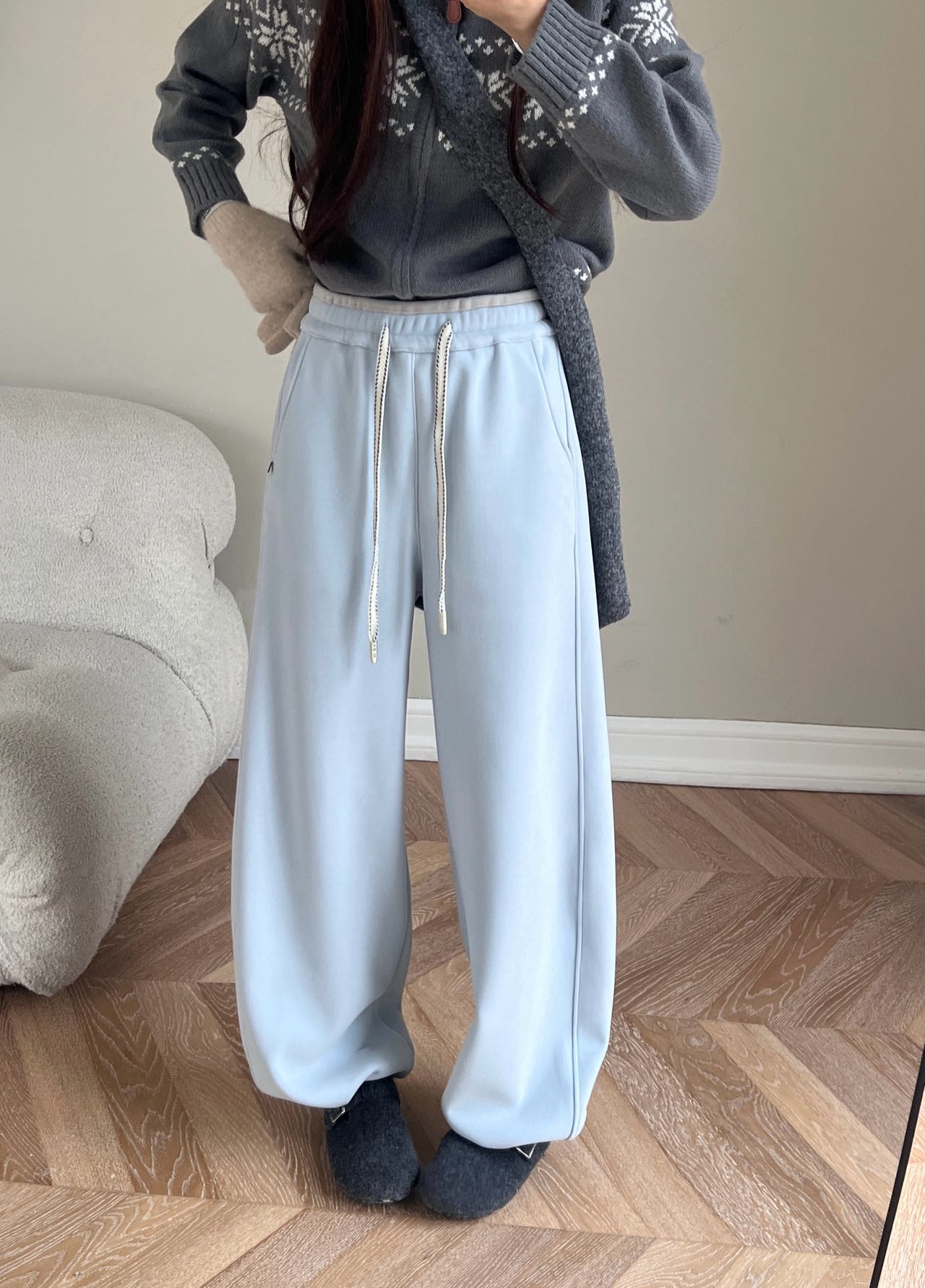 2025新款冬季保暖休闲风休闲裤裤子显瘦休闲直筒卫裤