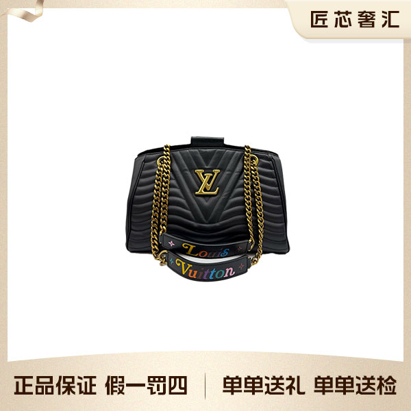95新 LouisVuitton/路易威登 黑金柔软小牛皮托特单肩斜挎包06342
