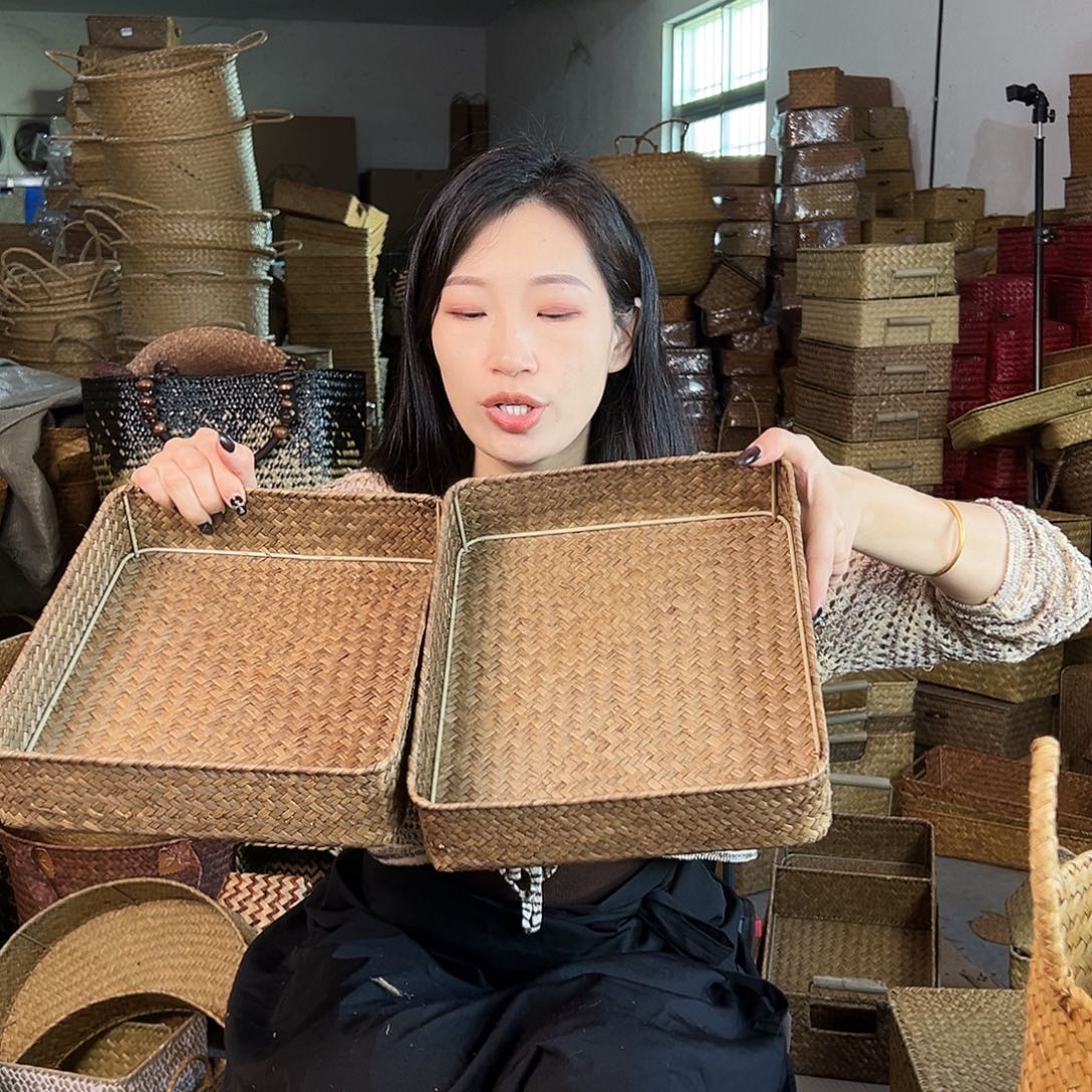 草编草编包/草编收纳盒带瑕疵