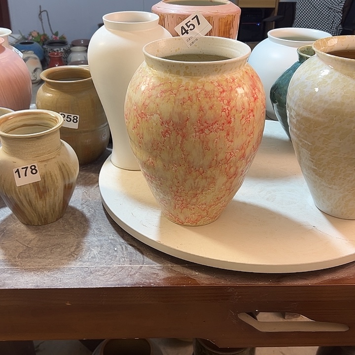 执***华花瓶白泥高29口14。457