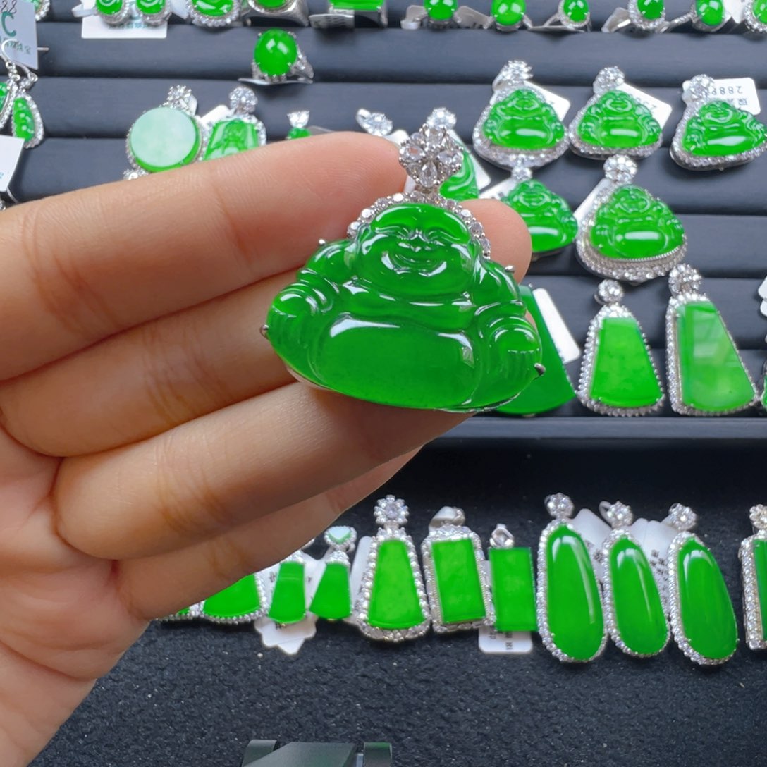 翡翠银S925镶嵌颈饰