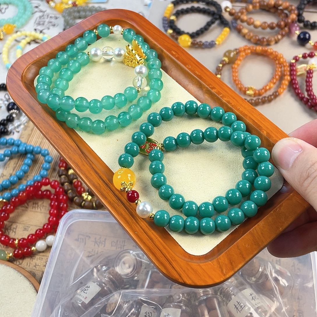 绿松石手饰银S925镀金镶嵌