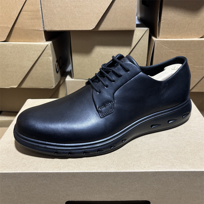 爱步ECCO 男士透气防水圆头厚底商务休闲皮鞋德比鞋524704