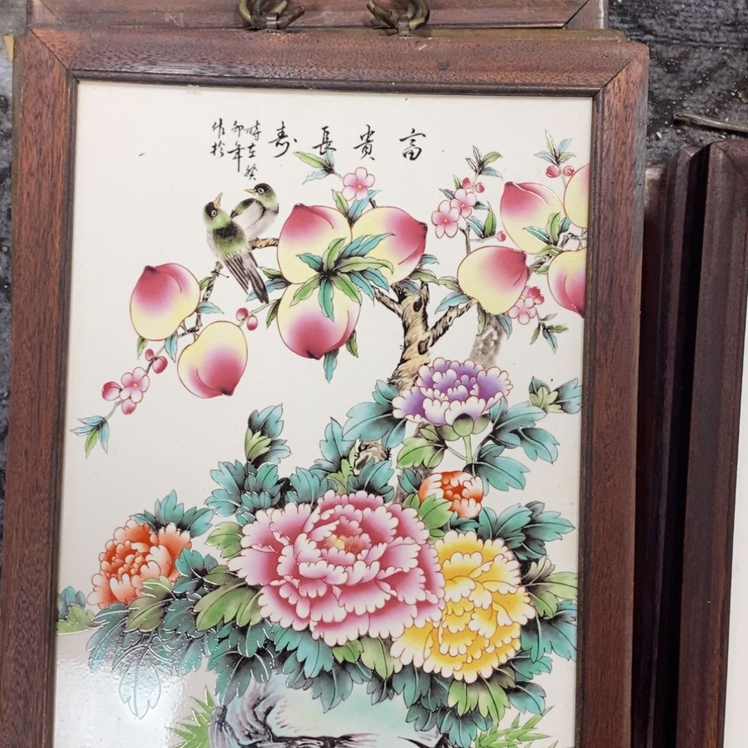 瓷片37*28 景德镇瓷板画柴窑烧制