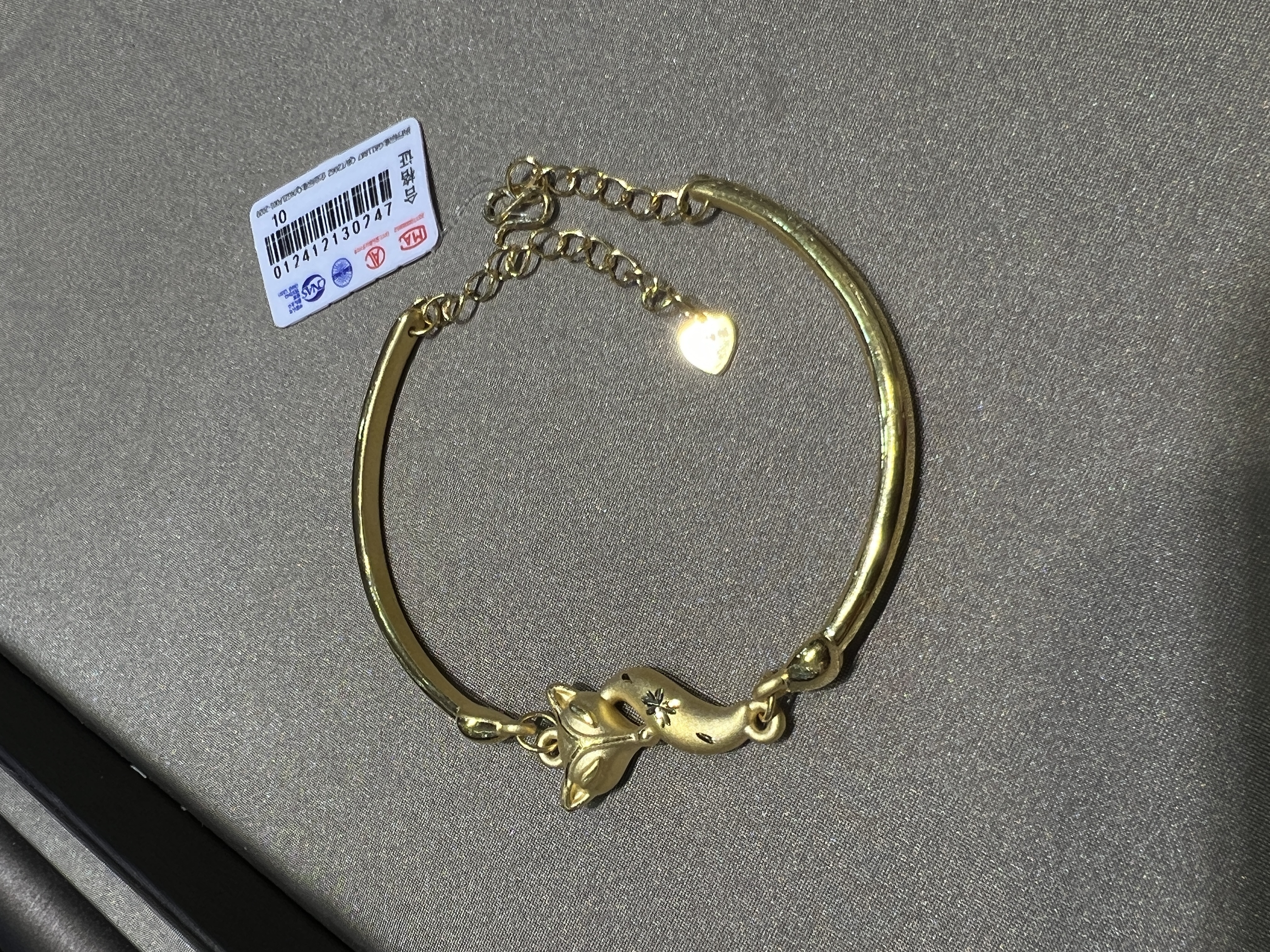 【金展珠宝】足金 狐狸手镯链