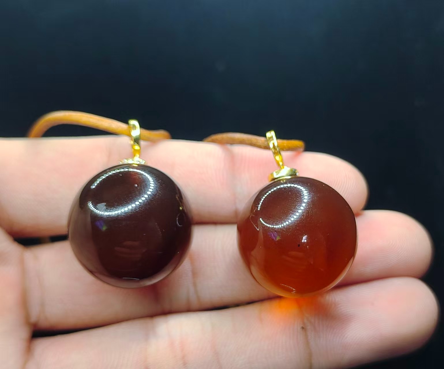 【康康严选】紫罗兰琥珀转运珠吊坠赠绳ZF7【多样性发其一】约20mm+