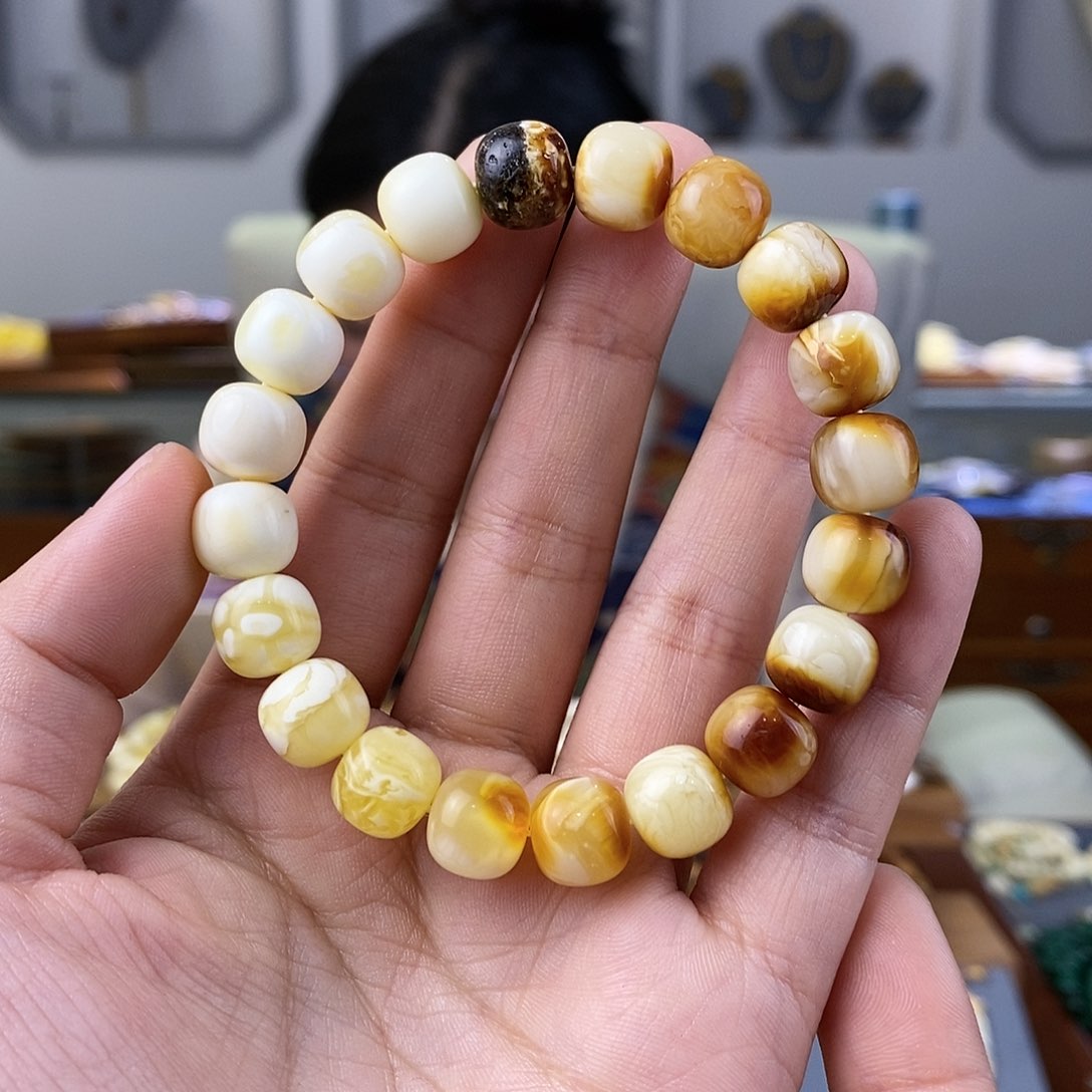 蜜蜡珠宝奇石未镶嵌蜜蜡手串10.5mm