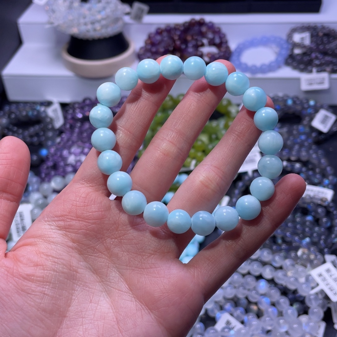 长石未镶嵌手链一级矿天河石8.8m