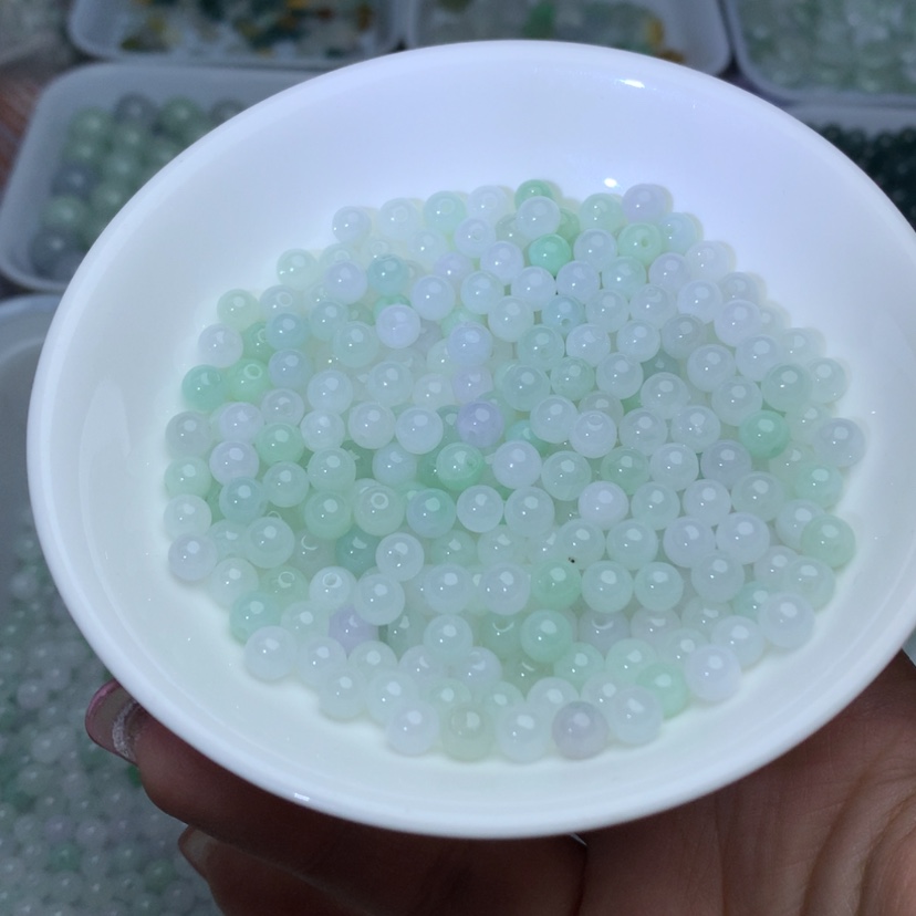 【闪购商品】未镶嵌翡翠手链卡5.3冰珠子50颗